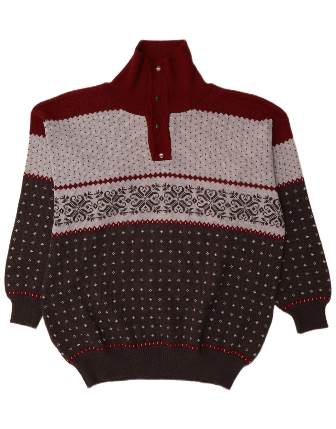 Męski sweter zapinany na guziki Summit 3XL, wielokolorowy, wełniany Fair Isle
