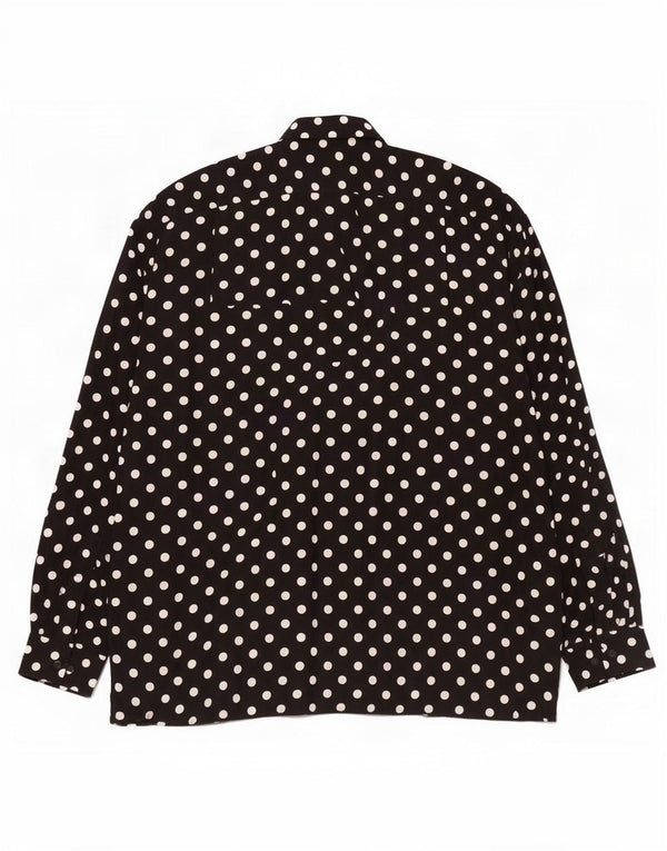 Koszula męska w stylu vintage XL, czarna w kropki, wiskoza