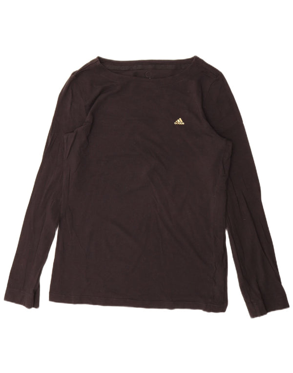 Adidas Womens Top Long Sleeve UK 16 Large Black Cotton