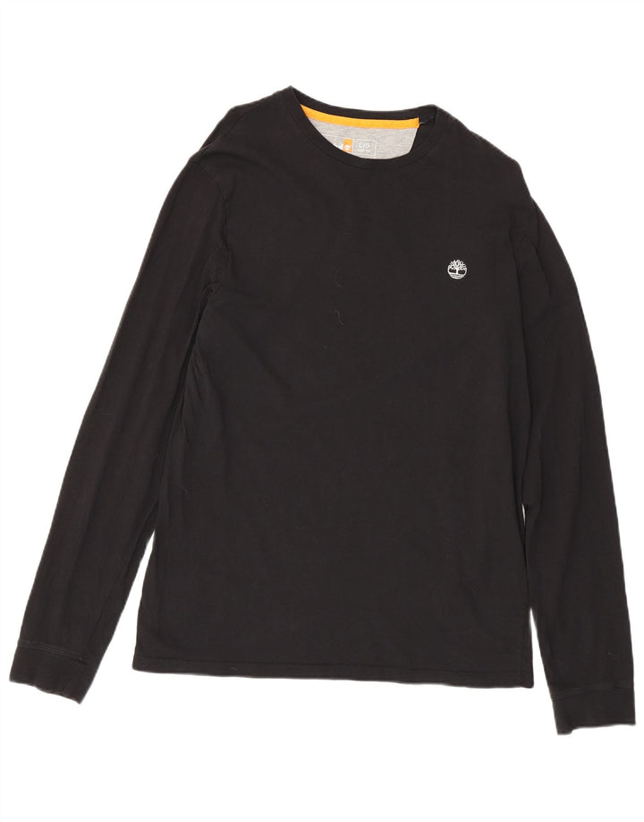 Męski top slim fit Timberland z długim rękawem, duży, czarny, bawełniany