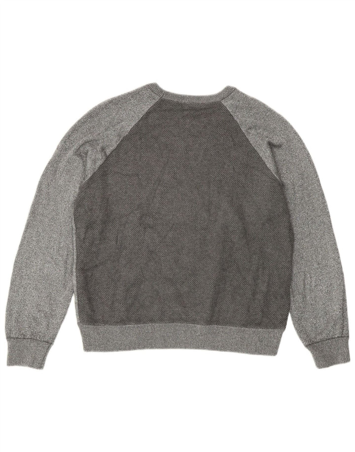 Damski sweter Liu Jo z okrągłym dekoltem, UK 14, duży srebrny blok kolorów