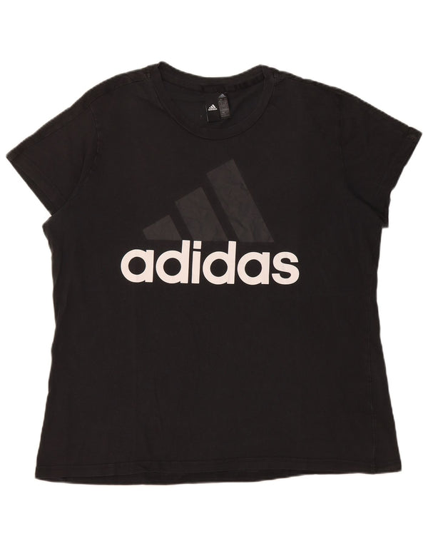 Damska koszulka graficzna Adidas Top UK 24/26 2XL Czarna bawełna