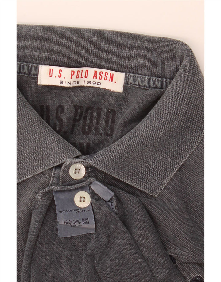 US Polo Assn. Męska koszulka polo Średnio szara bawełna