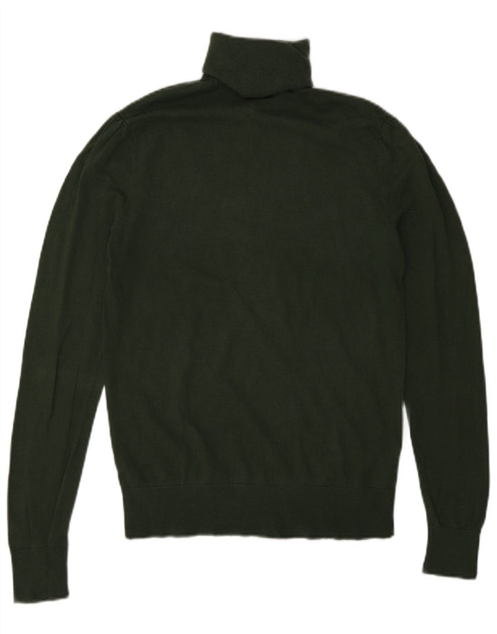 Sweter damski Massimo Dutti z wywijanym dekoltem UK 12, średni zielony jedwab