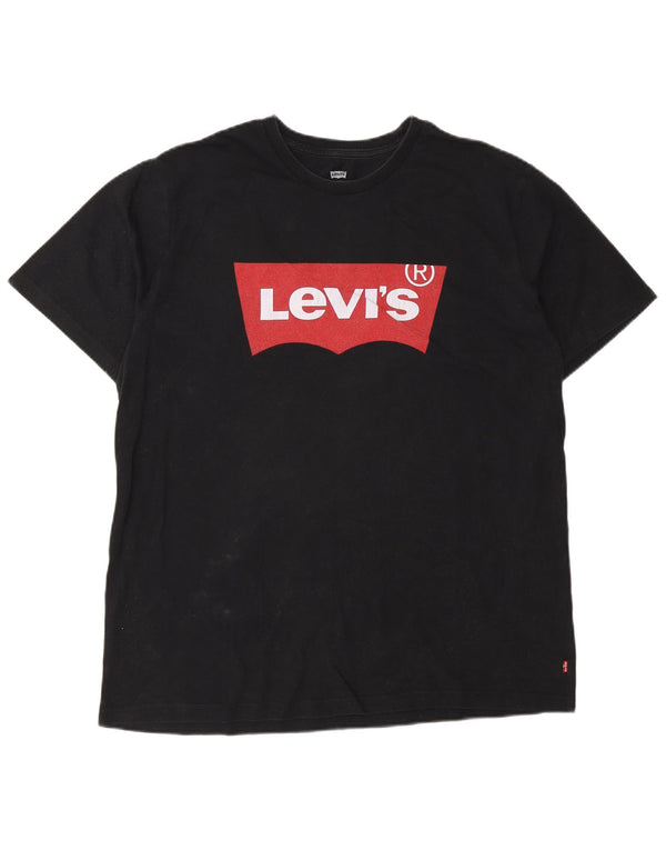 Męski T-shirt z grafiką Levi's Top XL, czarna bawełna