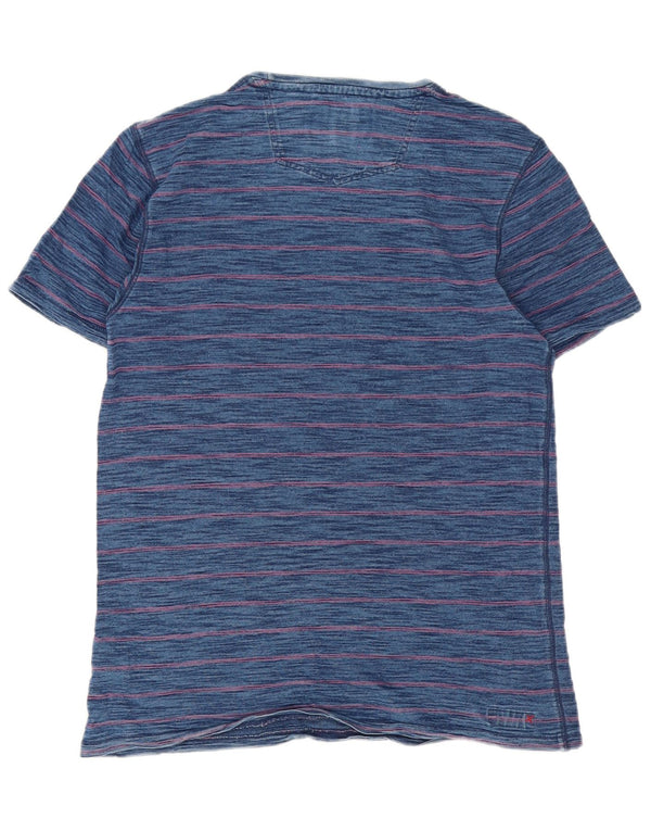 T-shirt męski Fat Face Top, średni, granatowy, bawełniany w prążki