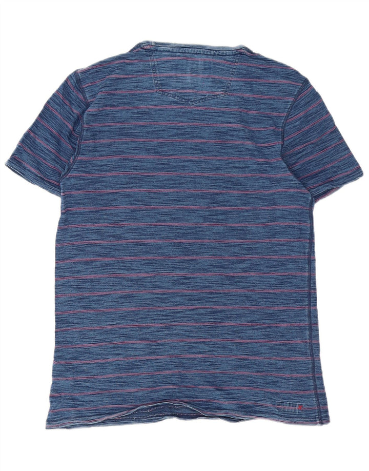T-shirt męski Fat Face Top, średni, granatowy, bawełniany w prążki