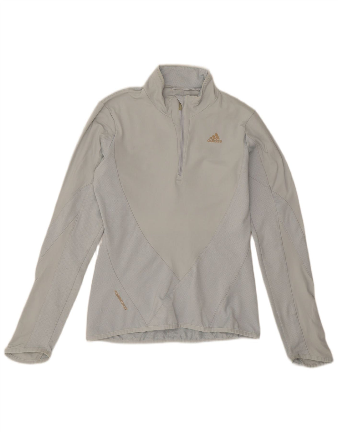 Adidas Damski Climacool Zip Neck Sweter Dresowy Top UK 10 Mały Szary