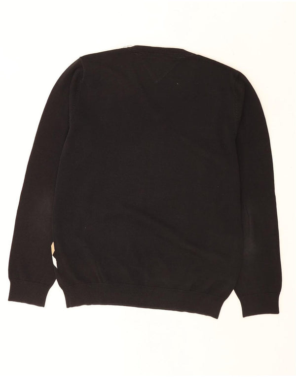 Męski sweter Tommy Hilfiger z dekoltem w kształcie litery V, średni czarny Argyle/Diament