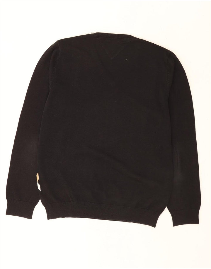 Męski sweter Tommy Hilfiger z dekoltem w kształcie litery V, średni czarny Argyle/Diament