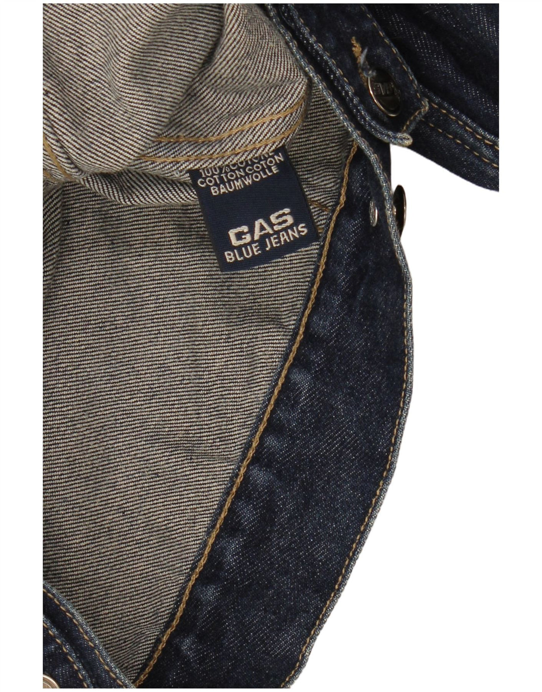 GAS Mens Blazer Jacket UK 36 Small Navy Blue Cotton