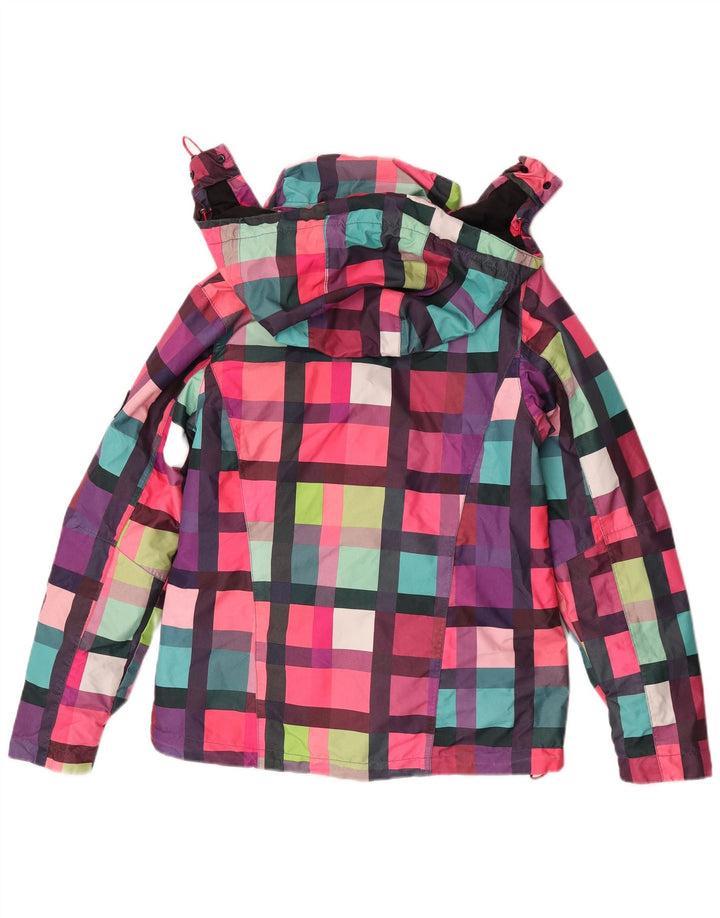 Damska kurtka przeciwdeszczowa z kapturem Maui and Sons UK 14, średnia, wielobarwna kratka