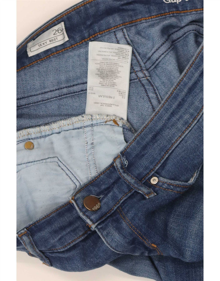 Damskie seksowne jeansy Bootcut Gap W26 L31 z niebieskiej bawełny