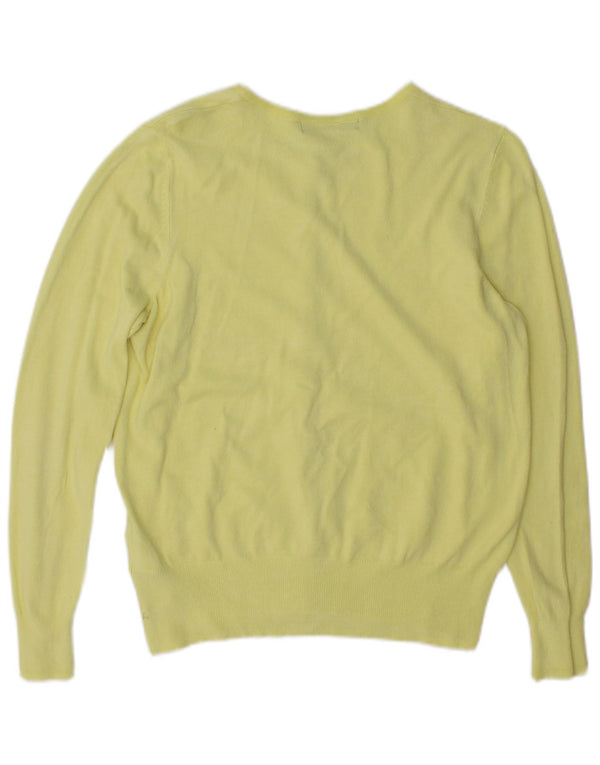 Marks & Spencer Damski sweter kardigan UK 14, duży, żółty, wiskoza