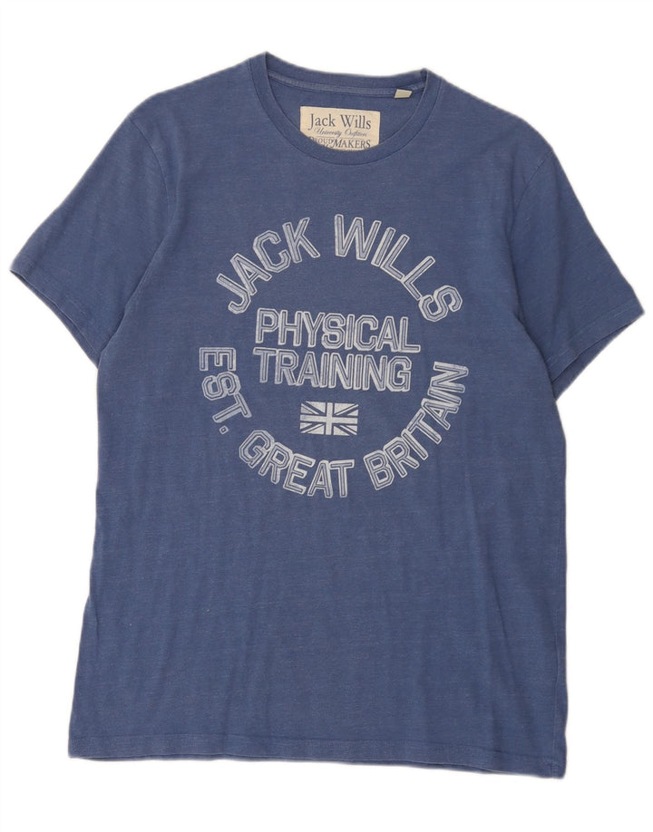 Męska koszulka z grafiką Jack Wills, bawełniana, średnia niebieska