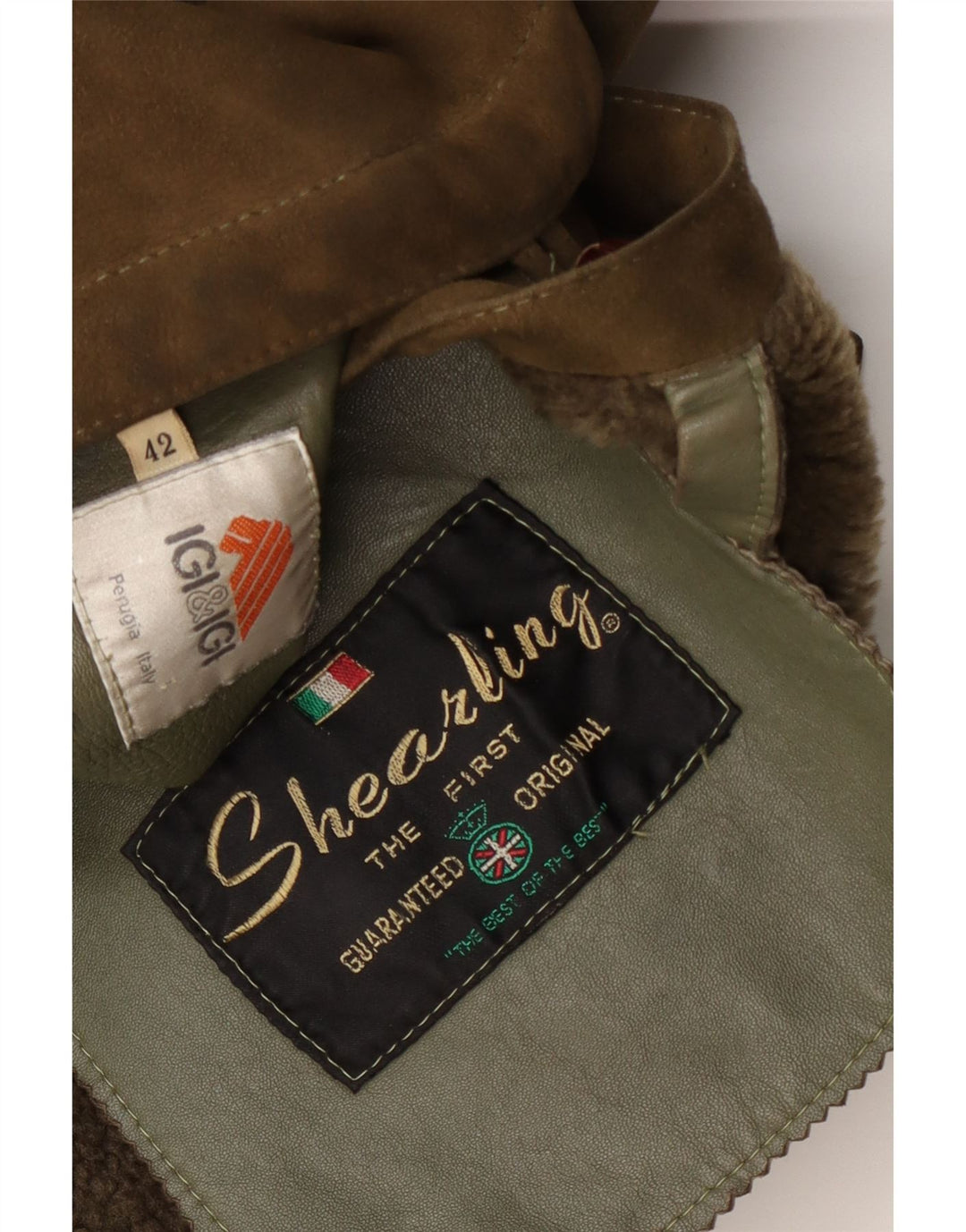 Igi i damski płaszcz z owczej skóry IT 42 Medium Khaki