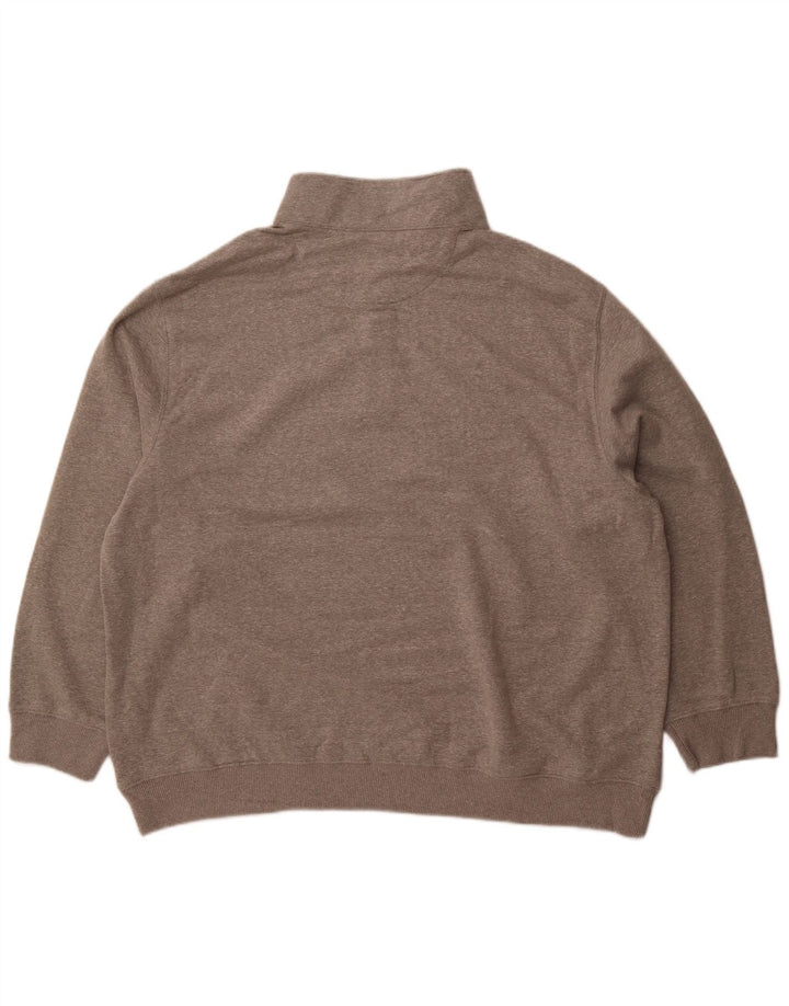 IZOD Męski sweter z zamkiem błyskawicznym, 2XL, szary, bawełniany