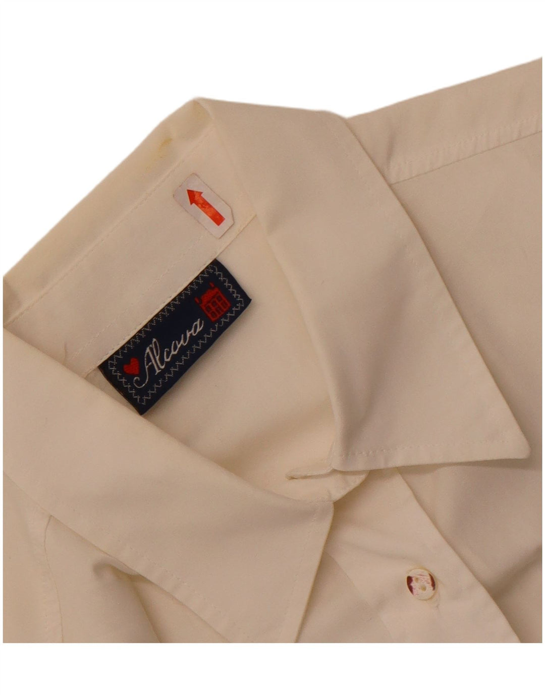 Damska koszula w stylu vintage z grafiką UK 14, duża, biała, bawełniana