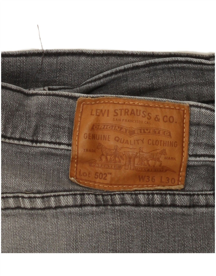 Męskie jeansy zwężane LEVI'S 502 W36 L30 Szara bawełna