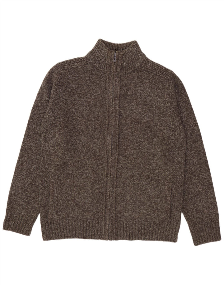 MARKS & SPENCER Męski sweter kardigan Średni szary, nakrapiany akryl