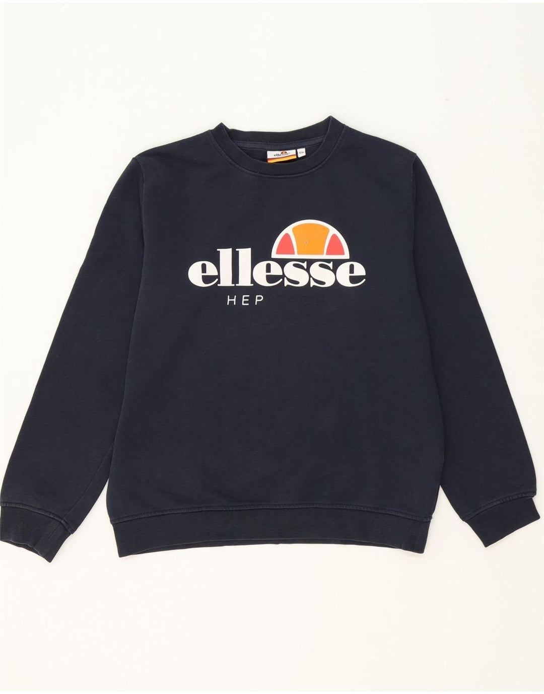 ELLESSE Boys Graphic Sweatshirt Jumper 11-12 Years Navy Blue Cotton Vintage Ellesse and Second-Hand Ellesse from Messina Hembry 