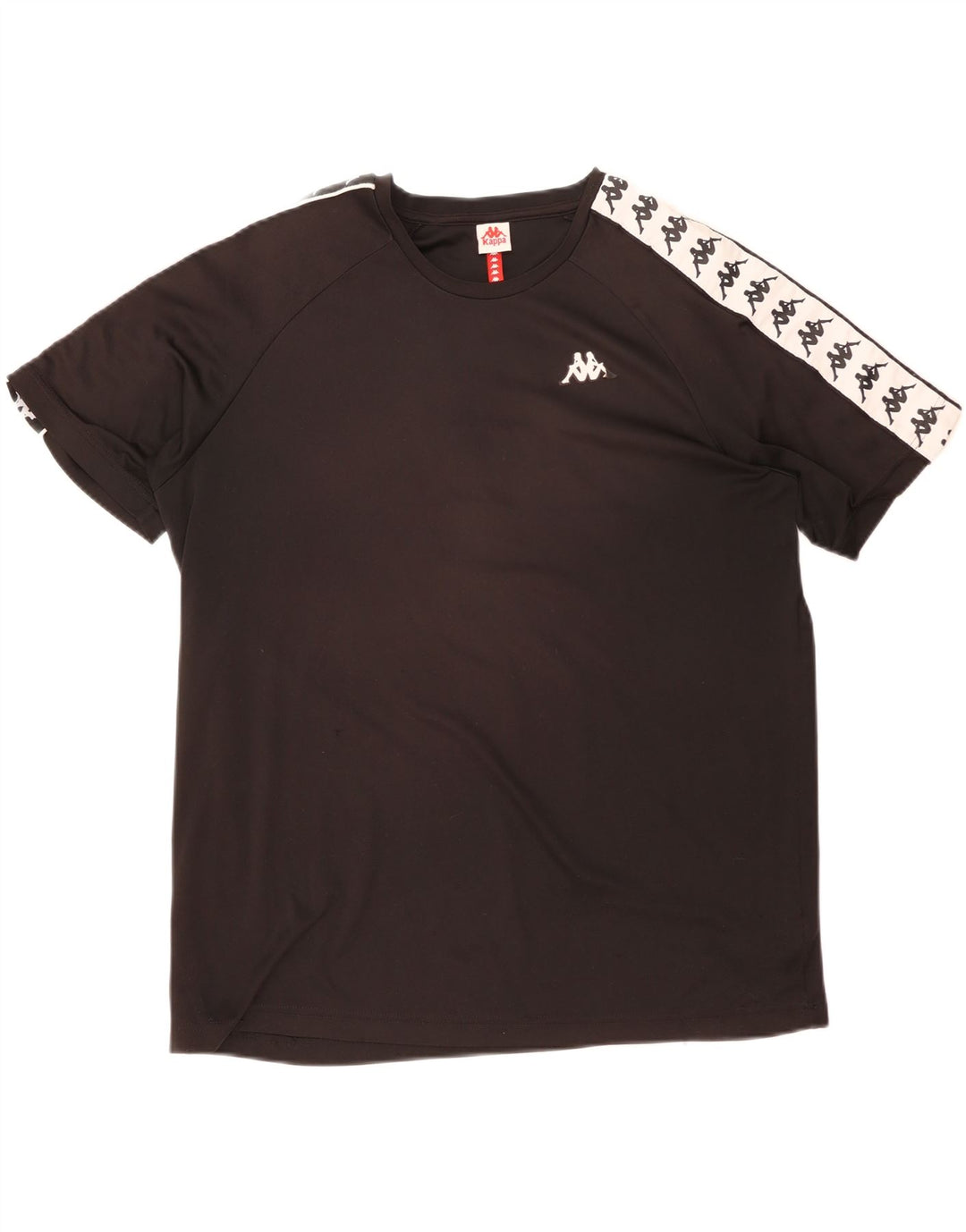 Męska koszulka z grafiką Kappa Top 2XL Czarny poliester z blokami kolorów