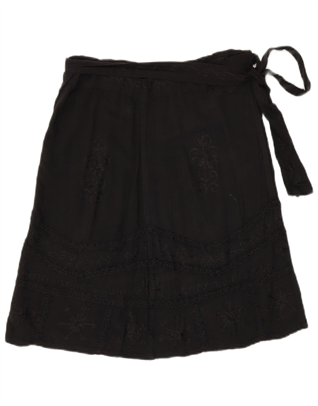 Vintage damska spódnica kopertowa W30 Medium Black Paisley