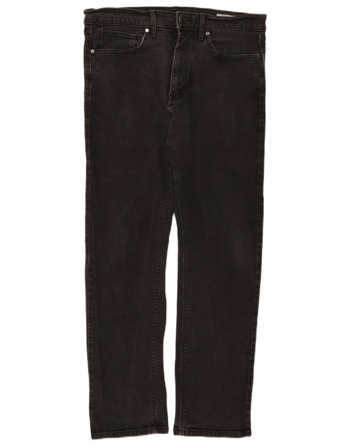 Marks & Spencer Męskie proste dżinsy W34 L31 Czarne bawełniane