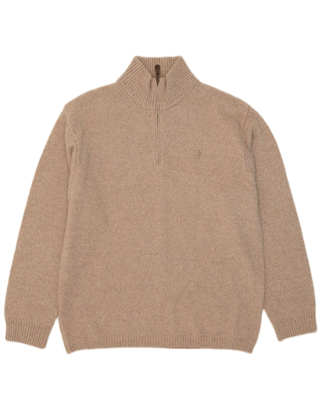 Marlboro Classics Męski sweter z zamkiem błyskawicznym 2XL Beżowa wełna