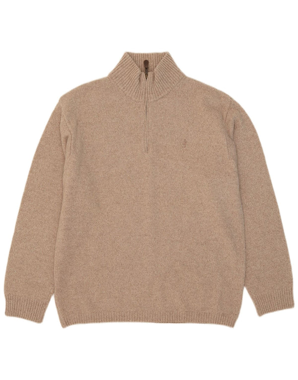 Marlboro Classics Męski sweter z zamkiem błyskawicznym 2XL Beżowa wełna