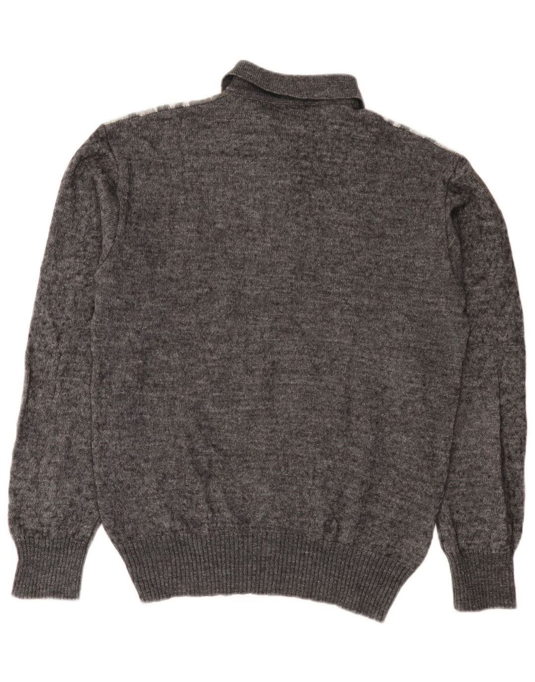 Męski sweter polo Rinaldi Średni szary Argyle/diamentowa wełna