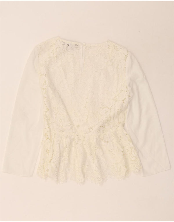 Damska bluzka z rękawem 3/4 French Connection Top UK 10 Small White Floral