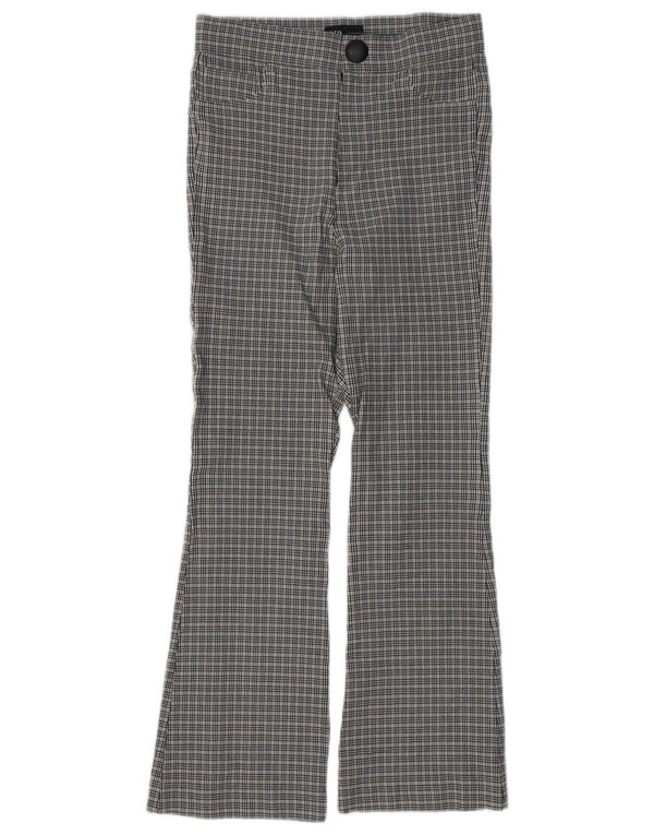 Zara Womens Bootcut Casual Trousers Medium W28 L26 Grey Houndstooth Viscose
