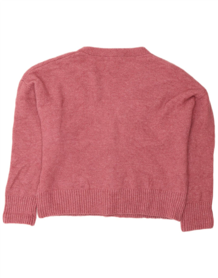 Damski sweter oversize Zara UK 14 Średni różowy akryl