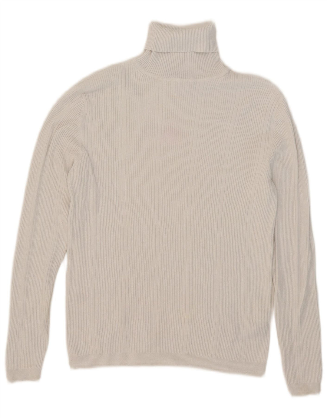 Marks & Spencer Damski sweter z golfem UK 12 Średnio-biała wiskoza