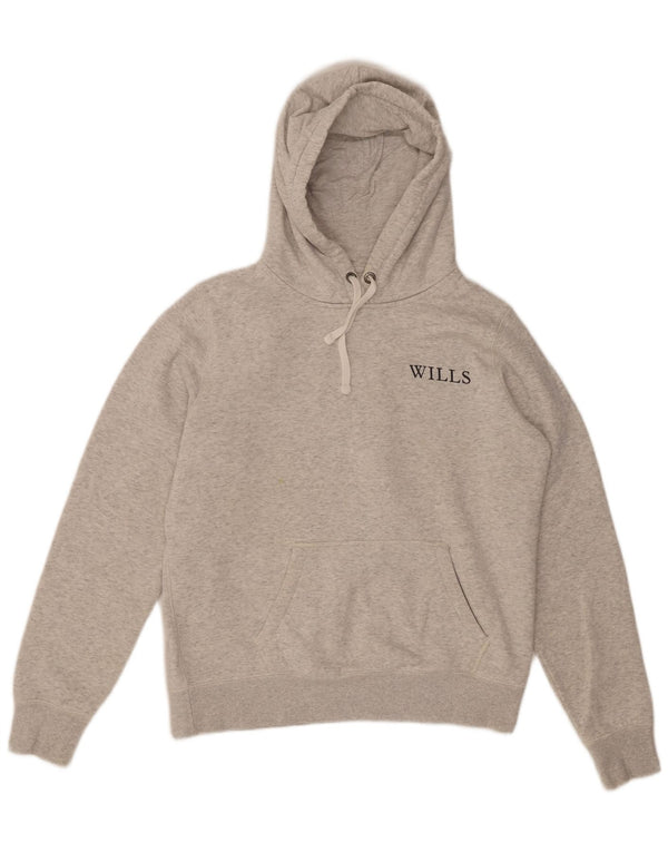Jack Wills Womens Hoodie Jumper UK 12 Medium Grey Cotton