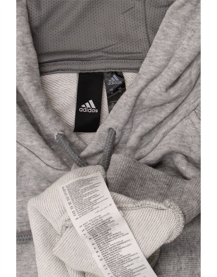 Męska bluza z kapturem Adidas, średnia, szara, bawełniana nakrapiana