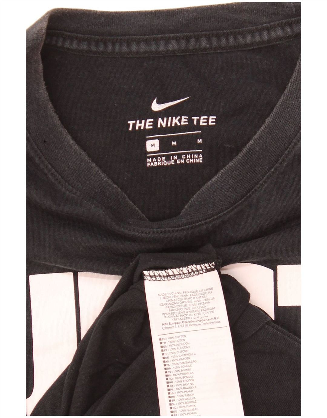 Męski T-shirt z grafiką Nike, średni czarny, bawełniany