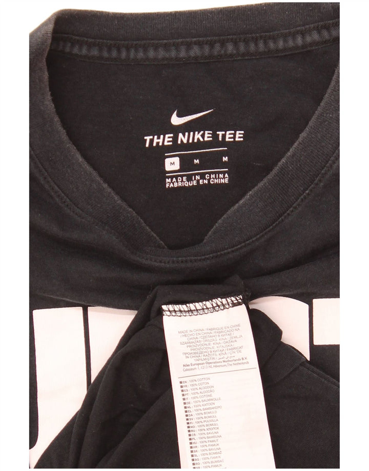 Męski T-shirt z grafiką Nike, średni czarny, bawełniany