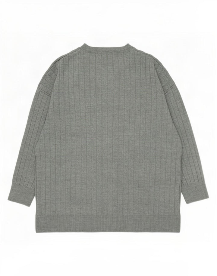 Męski sweter z okrągłym dekoltem Zara, średni zielony akryl