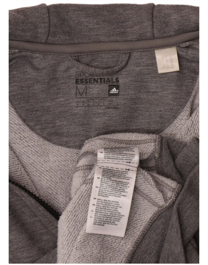 Adidas Męskie Climalite Zip Sweter Z Kapturem Średni Szary Poliester