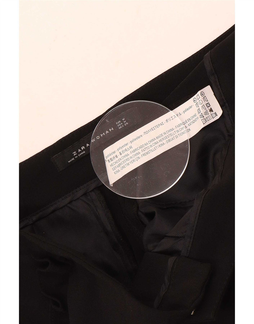Damskie zwężane spodnie chino Zara, średnie W30 L26, czarny poliester