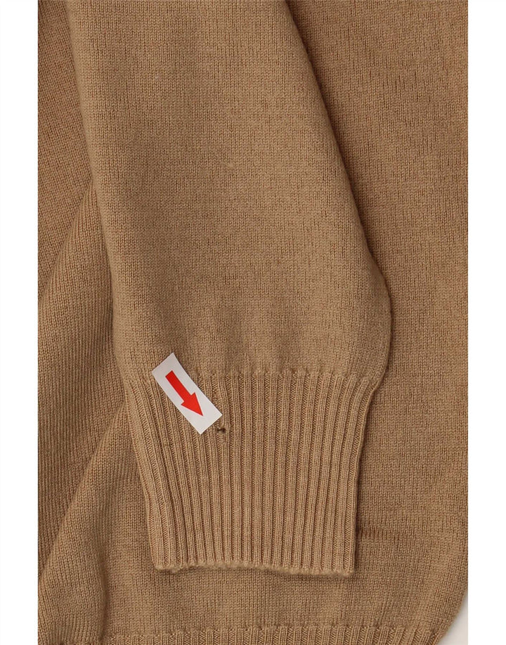 Męski sweter Zara z dekoltem w kształcie litery V, XL, brązowa wełna