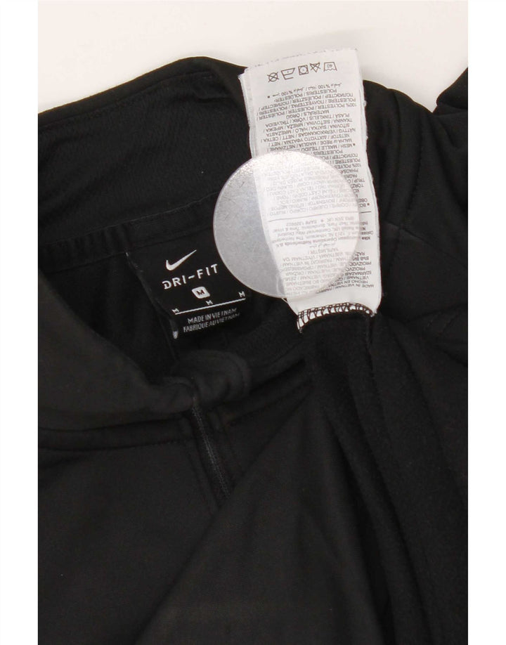 Męski dres Nike Dri Fit z zamkiem błyskawicznym na szyi, średni czarny poliester