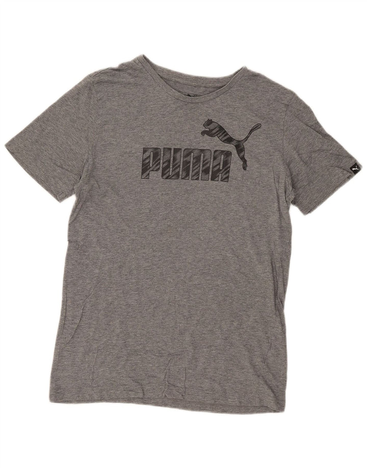 Męski T-shirt z grafiką Puma, mały, szary