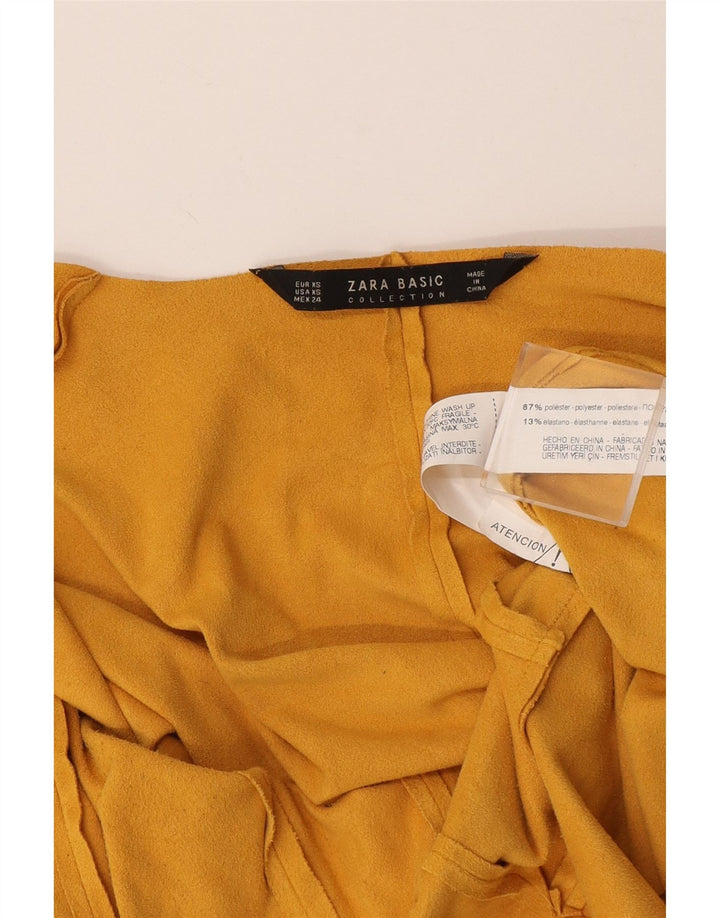 Damska, oversize'owa, otwarta marynarka Zara UK 6 XS, żółty poliester