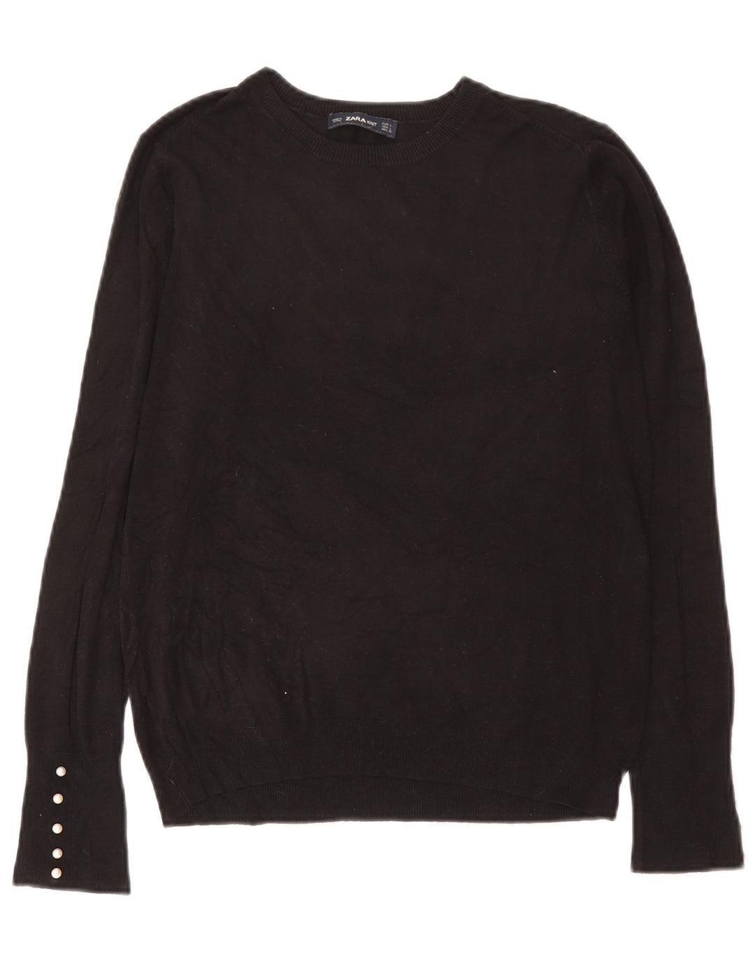 Sweter damski Zara z okrągłym dekoltem UK 14, duży, czarny