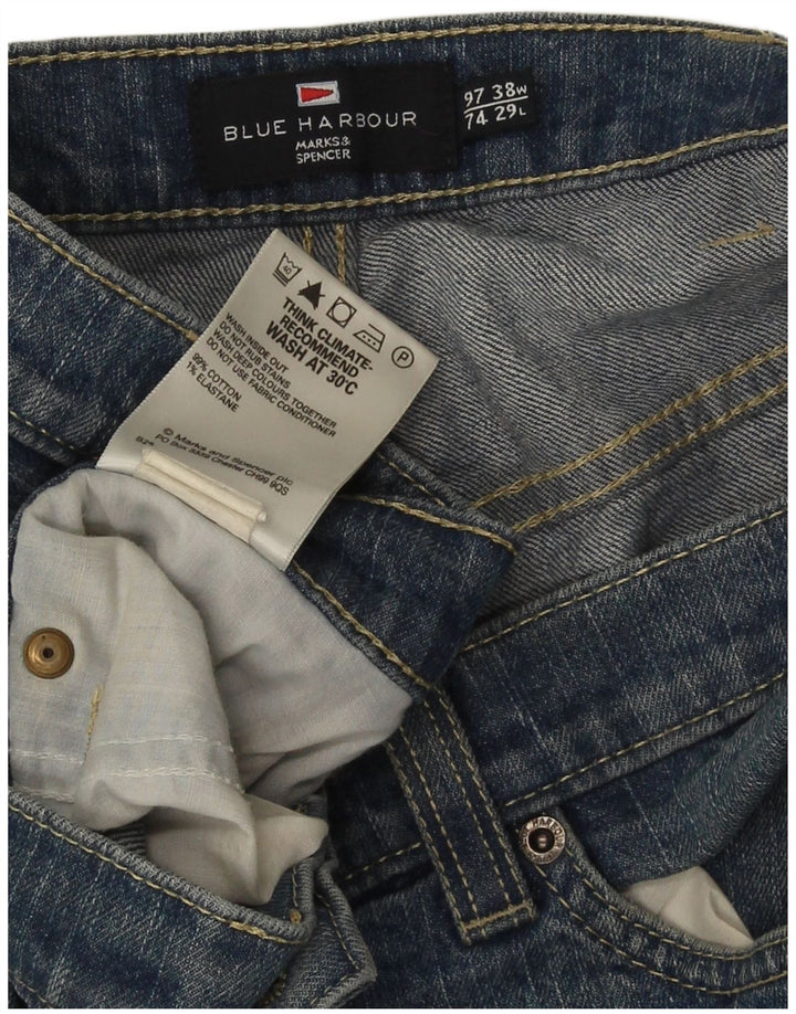 Marks & Spencer Męskie dżinsy Blue Harbor o regularnym kroju W38 L29 Niebieskie bawełniane