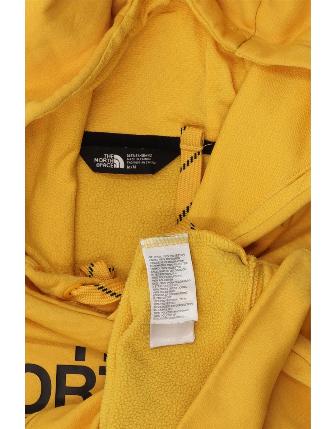 Męski sweter z kapturem The North Face z grafiką, średni żółty poliester