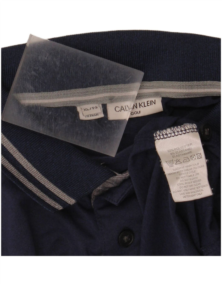 Męska koszulka polo do golfa CALVIN KLEIN XL, granatowa, z poliestru